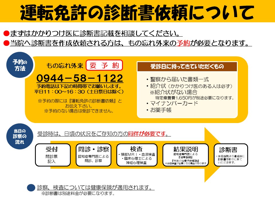 運転免許の診断書依頼